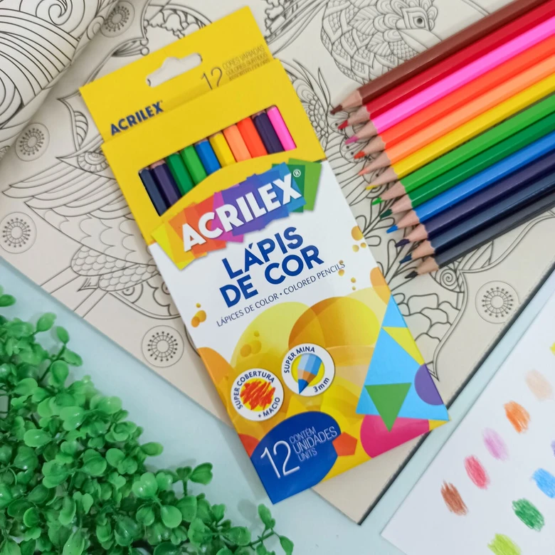 Lapis de cor 12 cores - Acrilex