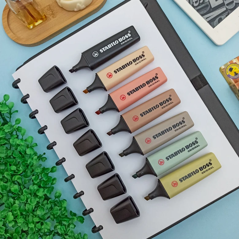 Kit 7 Canetas Marca Texto Stabilo Boss Nature Colors