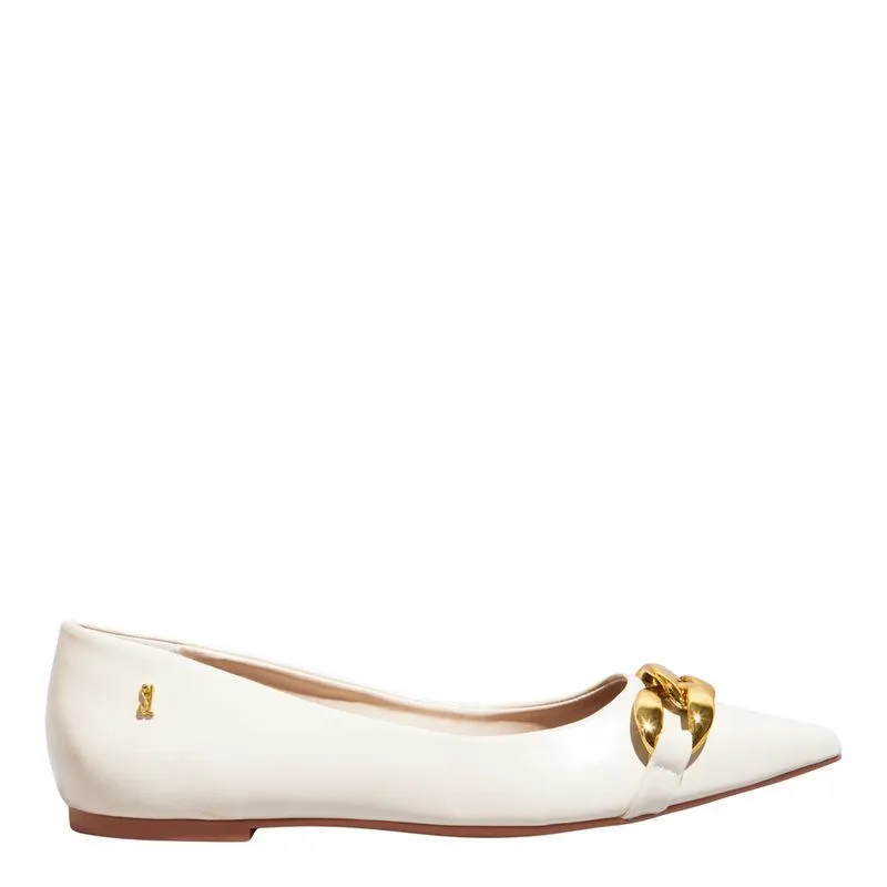 Sapatilha Napa Madri Creme Bico Fino