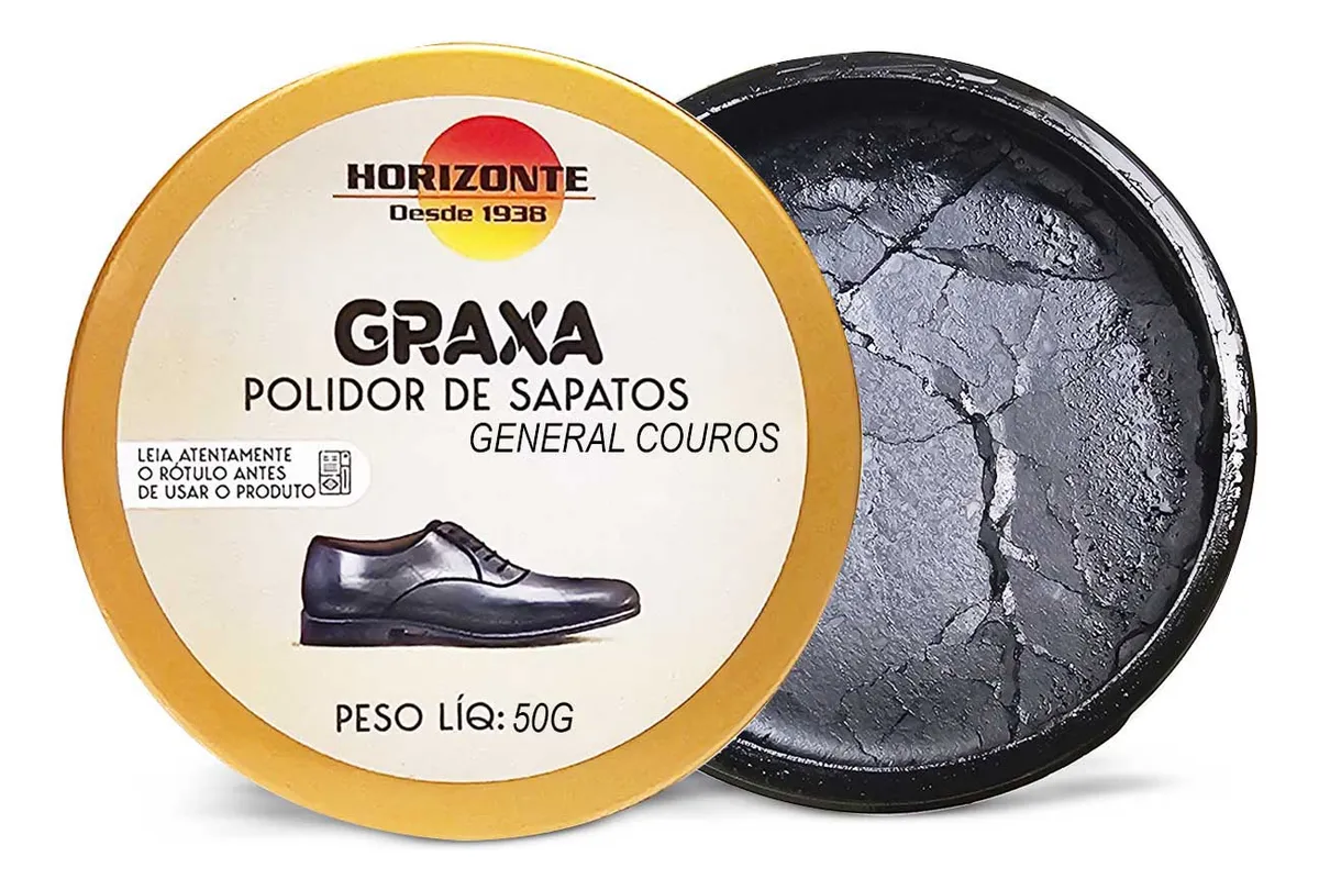 Graxa Para Sapato Preto Horizonte 50g Shoe Care
